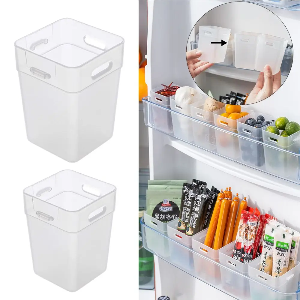 2Pcs/pack Refrigerator Side Door Storage Box Seasoning Sauce Condiment Storage Rack Household Fridge Classification