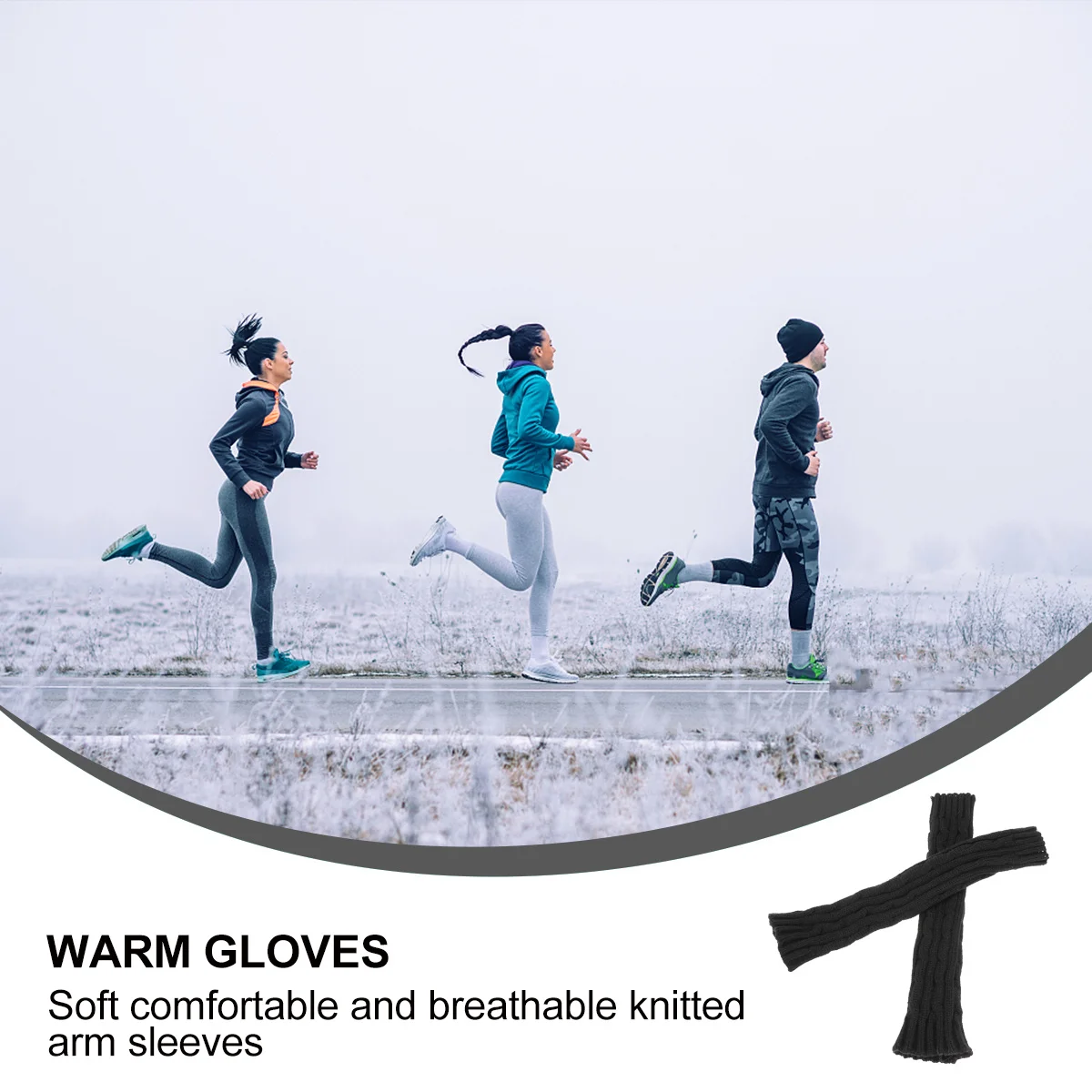 

1Pair Fingerless Gloves Knitted Winter Cuff Forearm Sleeves Warm Protection for Cycling Running Golf Fishing Boating Gardening