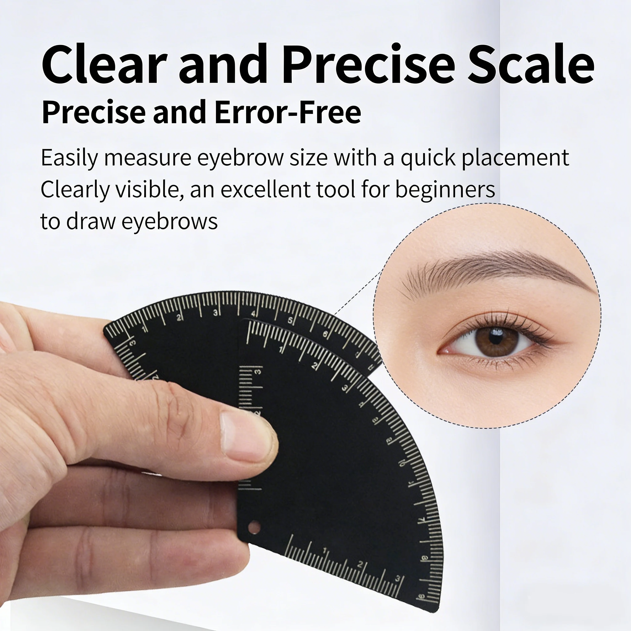 Lega di alluminio Disegno rapido Design del sopracciglio Righello Strumento di mappatura per microblading Modellatura Guida al disegno per trucco permanente Mappatura del righello