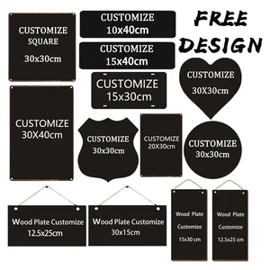 Poster Tanda Timah Logam Perisai Persegi Kustom Bar Garasi Rumah Plakat Dinding Pelat Timah Tanda Seni Dekorasi Lukisan Pelat Kayu Desain DIY 8 pelat logam kustom penjualan terbaik - №