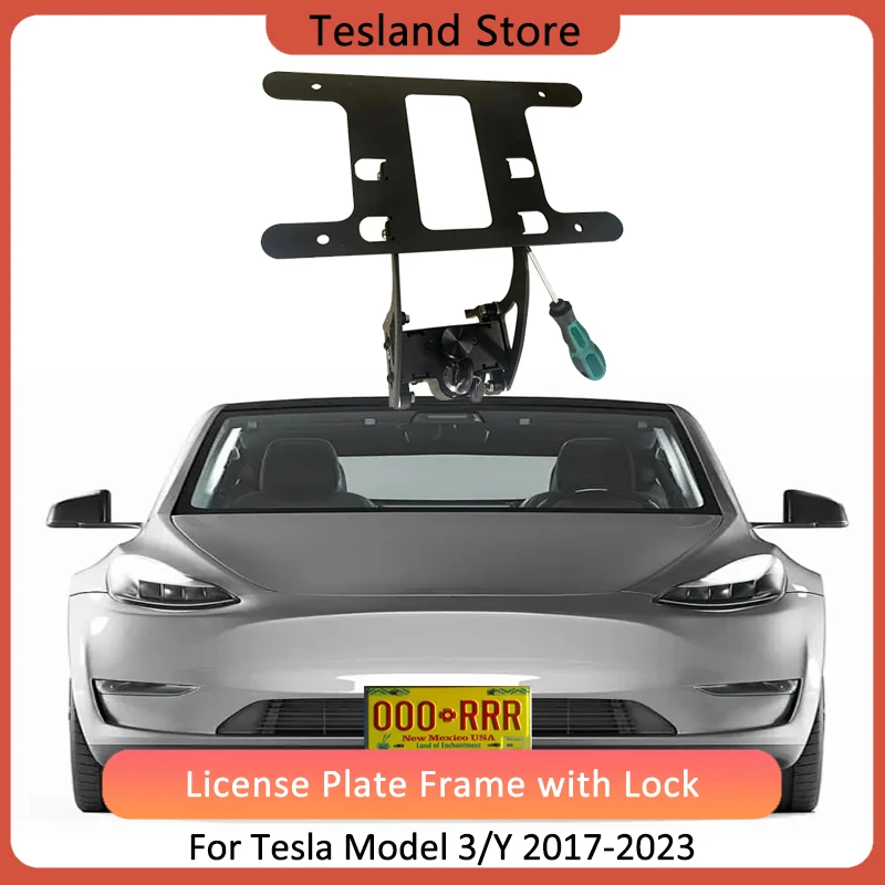 

No Drill License Plate Holder for Tesla Model 3/Y 2017-2023 With Anti-Theft Features Front License Plate Bracket Mounting