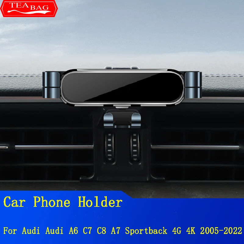 

Adjustable Car Phone Mount Holder For Audi A6 C6 C7 C8 2005-2022 Air Vent Mount Bracket GPS Stand Rotatable Interior Accessories