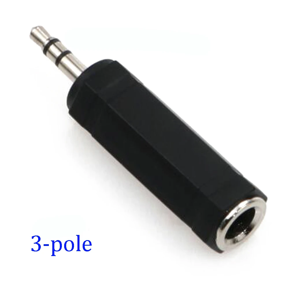 1PCS 2-pole 3-pole mono dual channel 3.5mm male to 6.35mm female connector socket cable circular hexagonal audio adapter