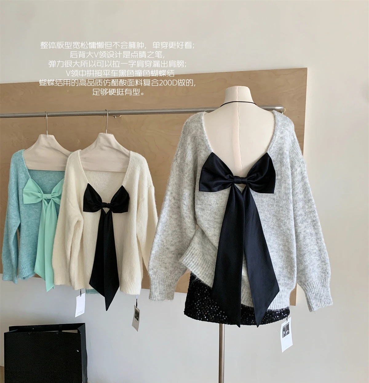 Fall Winter Women French Vintage Oversize Sweater Bow Coquette Pullovers Gyaru Mori Girl Knitwear Designer Shoujo Cute Core Chic