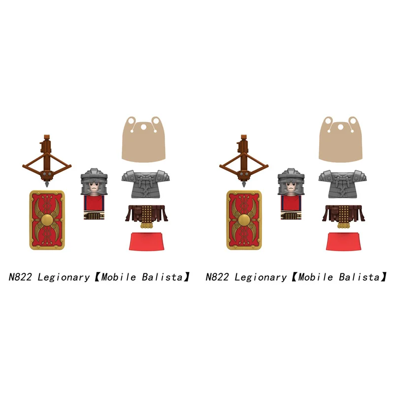 Mittelalterliche militärische römische Soldat-Figur, Baustein, Burg, Ritter, Armee, Corp, Infanterie, Offizier, Schild, Schwert, DIY-Modell, Ziegel, Spielzeug