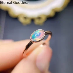 Colored Opal Rings 925 Sterling Silver Oval 4*6mm Rings Fashion Jewelry Wedding Rings Ladies Luxury Jewelry Free Shipping