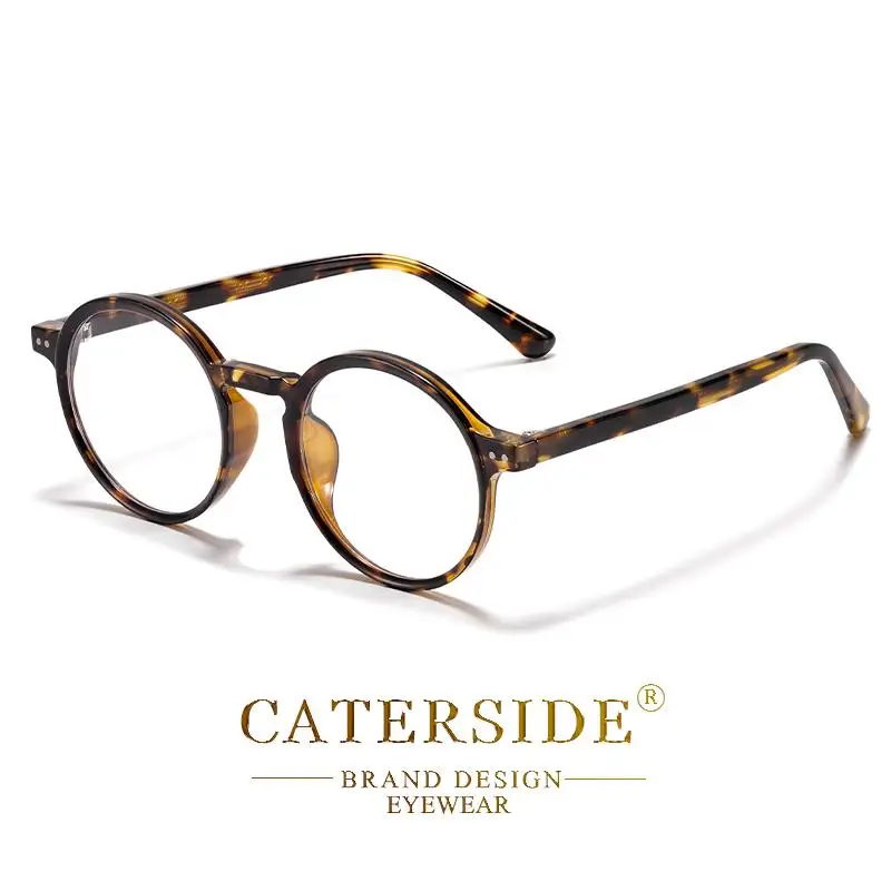 CATERSIDE Retro Männer Brille Runde Hohe Qualität TR90 Rahmen Rezept Brillen Rahmen Frauen Null-Power Objektiv Computer Gläser – Detail 12