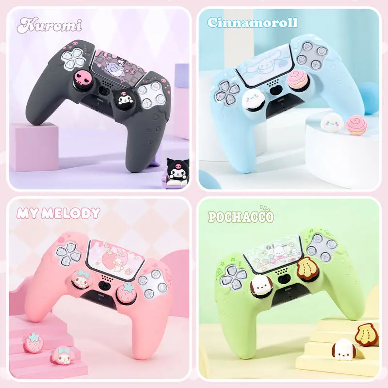 

Kawaii Sanrio Cinnamoroll Kuromi Pochacco Cartoon Ps5 Ns Pro Switch Pro Gamepad Protective Case Anti-Fall Digital Peripherals