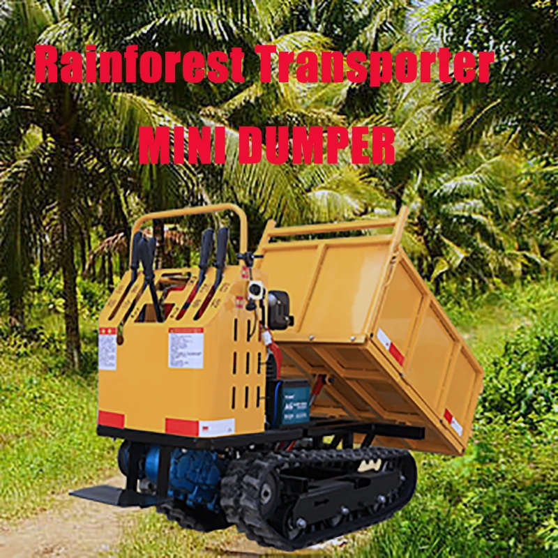 

China Mini Dumper Diesel 1 Ton Crawler Dumper Mini Transporter 500kg 800kg 1.2 Ton Micro Tracked Dumpers Rainforest