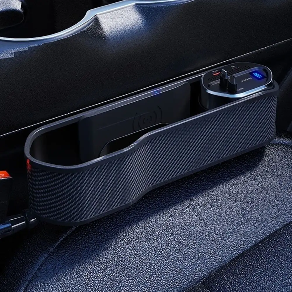 

Fast Charging Front Seat Side Storage Case Easy Installation USB-C/Lightning USB Type-C Seat Gap Filler Anti-slip Large Capacity