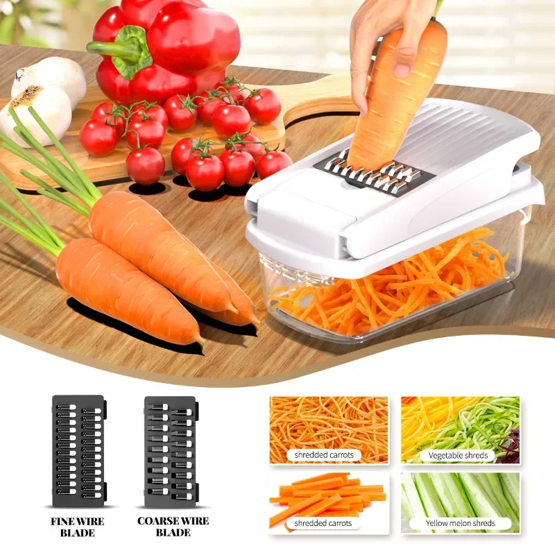 Multifunctional Vegetable Fruit Cutter, Household Kitchen Slicer Shredder Grater Dicer, Home Veggie Cutting Gadget