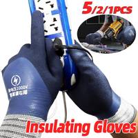 1/2/5Pcs Insulated Resistant Electrician Gloves 1000V Voltage Insulated Rubber Gloves Insulating Prevent Shock Work Gloves