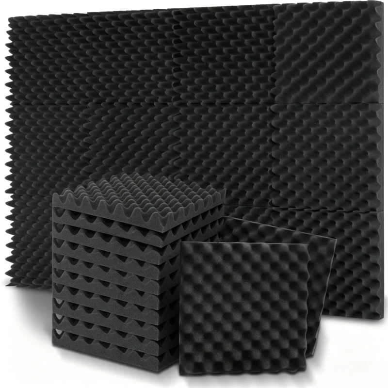 6pcs Self Adhesive High Density Acoustic Foam Soundproof Wall Panels Noise Reduction Wall Padding For Studio Home Theater
