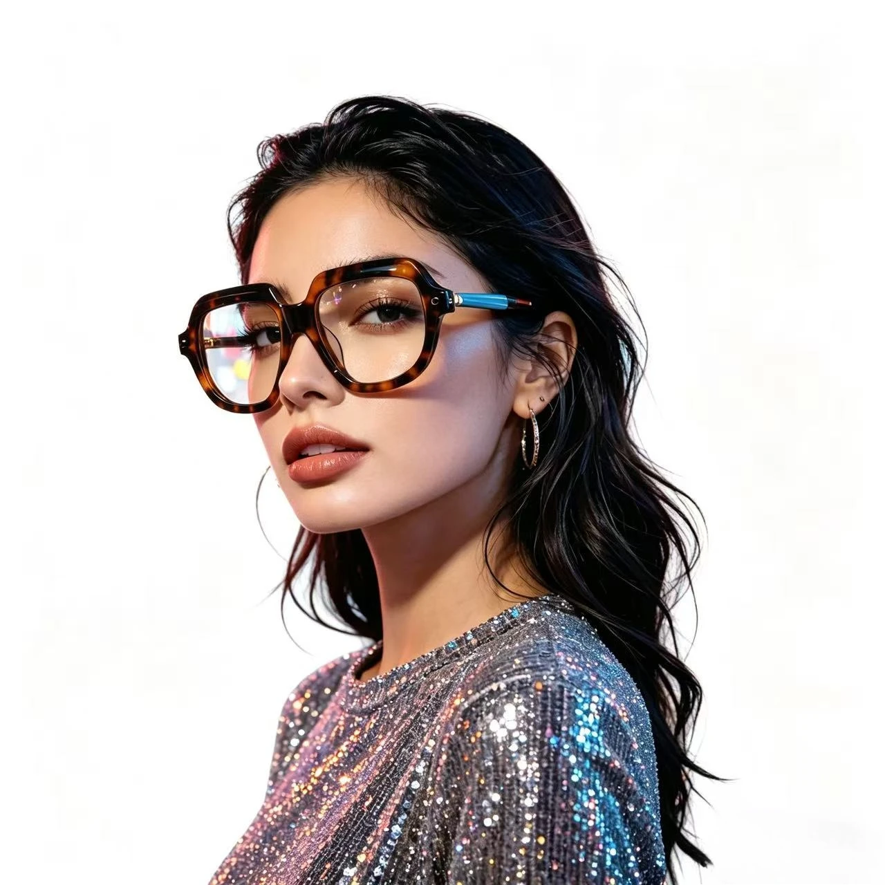 新しい大型正方形アセテートメガネフレーム女性光学処方眼鏡男性近視読書カスタマイズされた人格眼鏡