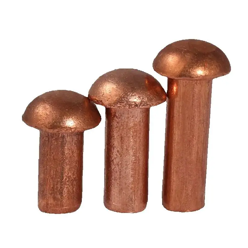 

50pcs M5x10mm GB867/DIN660 Brass Copper Cup Rivets round Head Solid for DIY Crafts And Home Improvement