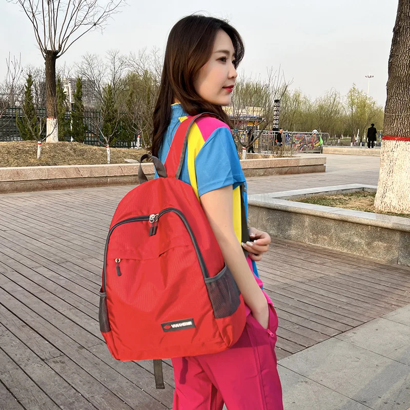 Foldable Backpack Nylon Traveling Bag Durable Lightweight Backpack Solid Color Unisex Pack Designer High Quality Waterproof Bags