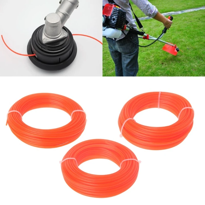 2/2.4/3mm 15M Nylon Trimmer Line Brush Cutter Rope Lawn Mower Wire