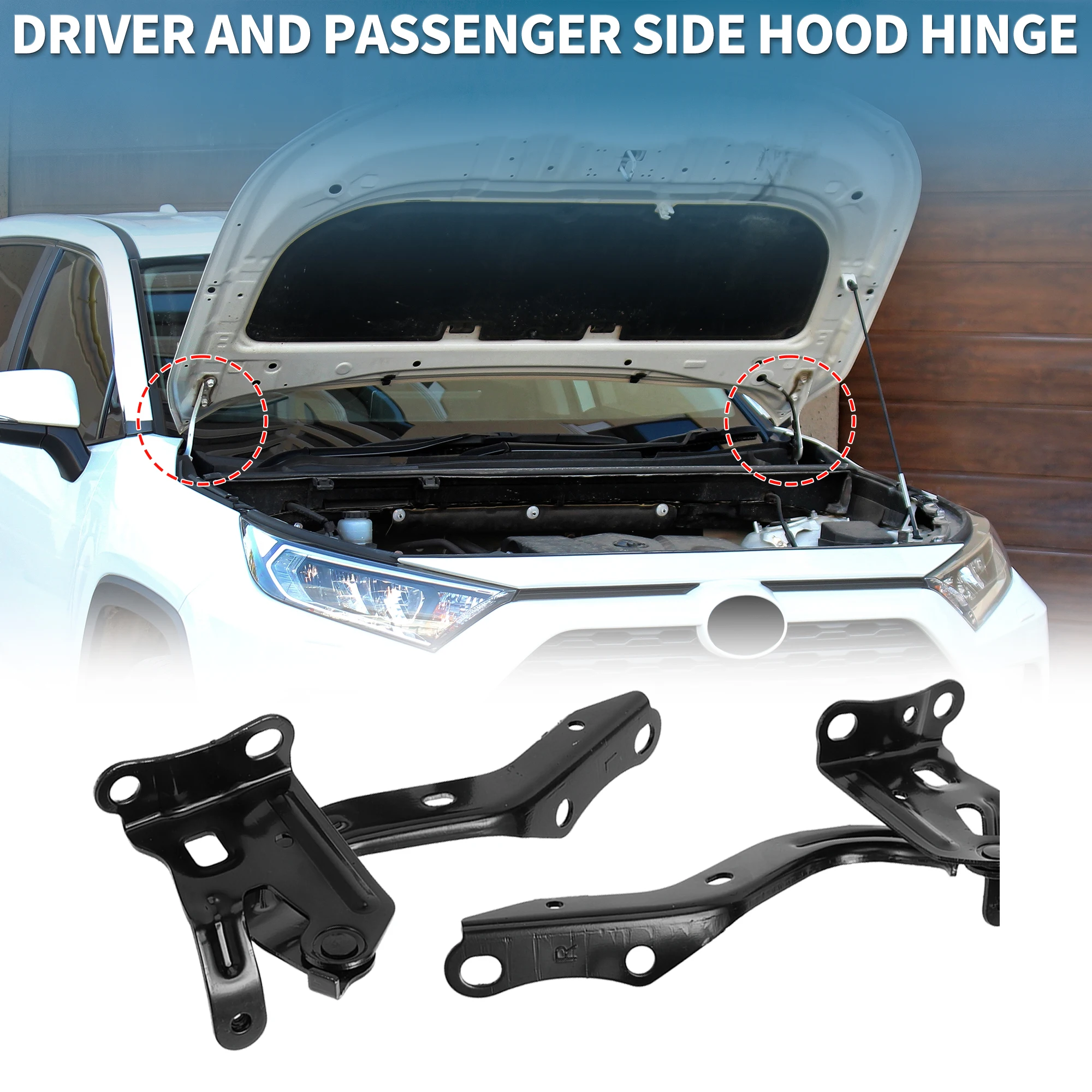 UXCELL Hood Hinges for Toyota Corolla 19-21 Front Bonnet Bracket No.5341012680 1pair