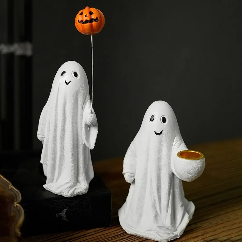 

Ghost Festival Decoration Resin Ghost Pumpkin Figurine Creative Cartoon Small Sculpture Cute Desktop Ornament Courtyard