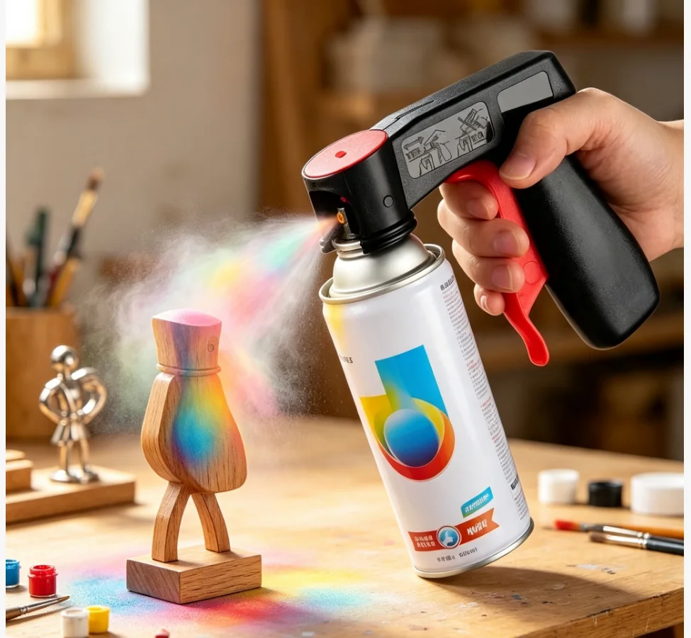 1 Pcs Plastic Portable Spray Paint Handle, Universal Reusable Car Color Changing Film Pasting Self Spraying Hand Spray Gun