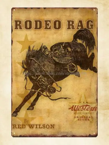 office decoration ideas rodeo sports western metal tin sign
