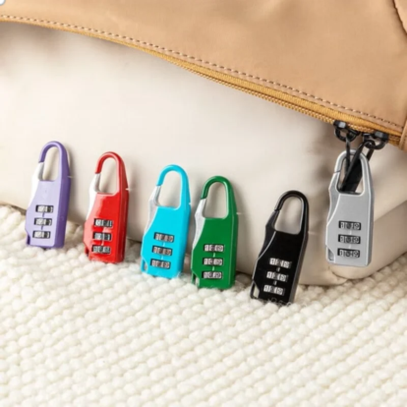 

Mini Alloy 3 Digit Combination Code Number Lock Zipper Bag Lock Password Padlock Luggage Code Lock Handbag Anti-Theft Lock