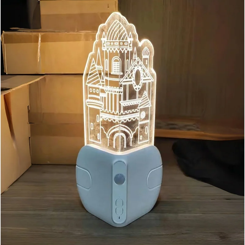 

Acrylic Castle Intelligent Induction Corner Lamp Small Induction Night Lamp Aisle Corridor Night Ambience Light Bi