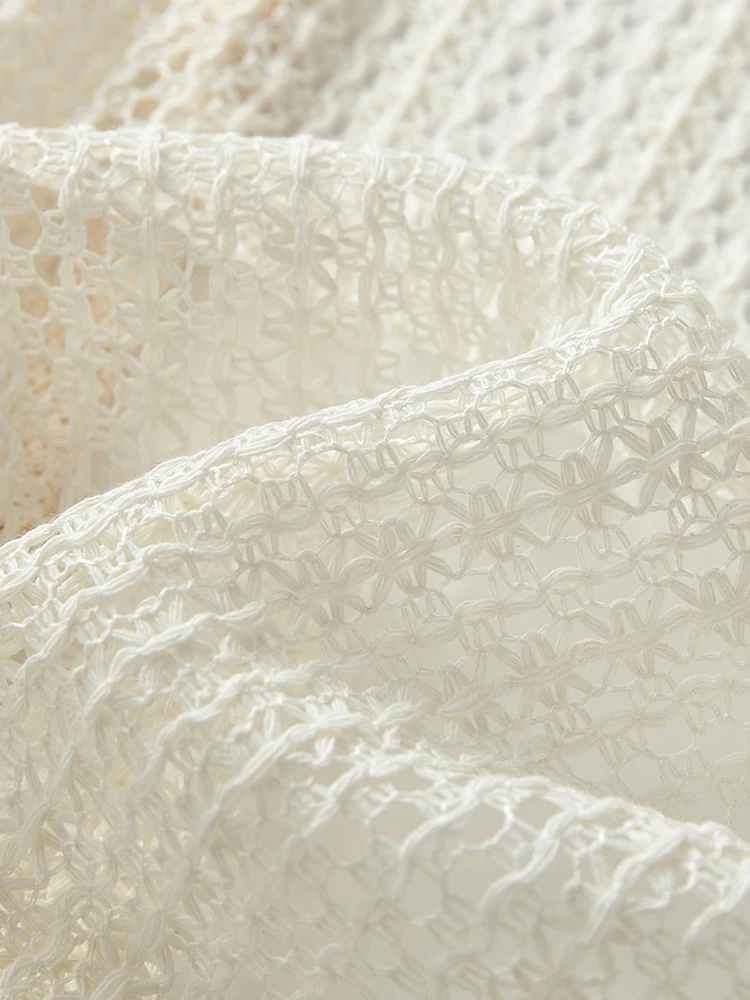 Ice Silk Summer Lightweight Knitted V-Ne Hollow out ort Sve Open Cardigan Women's awl Strap Dr Outerwear