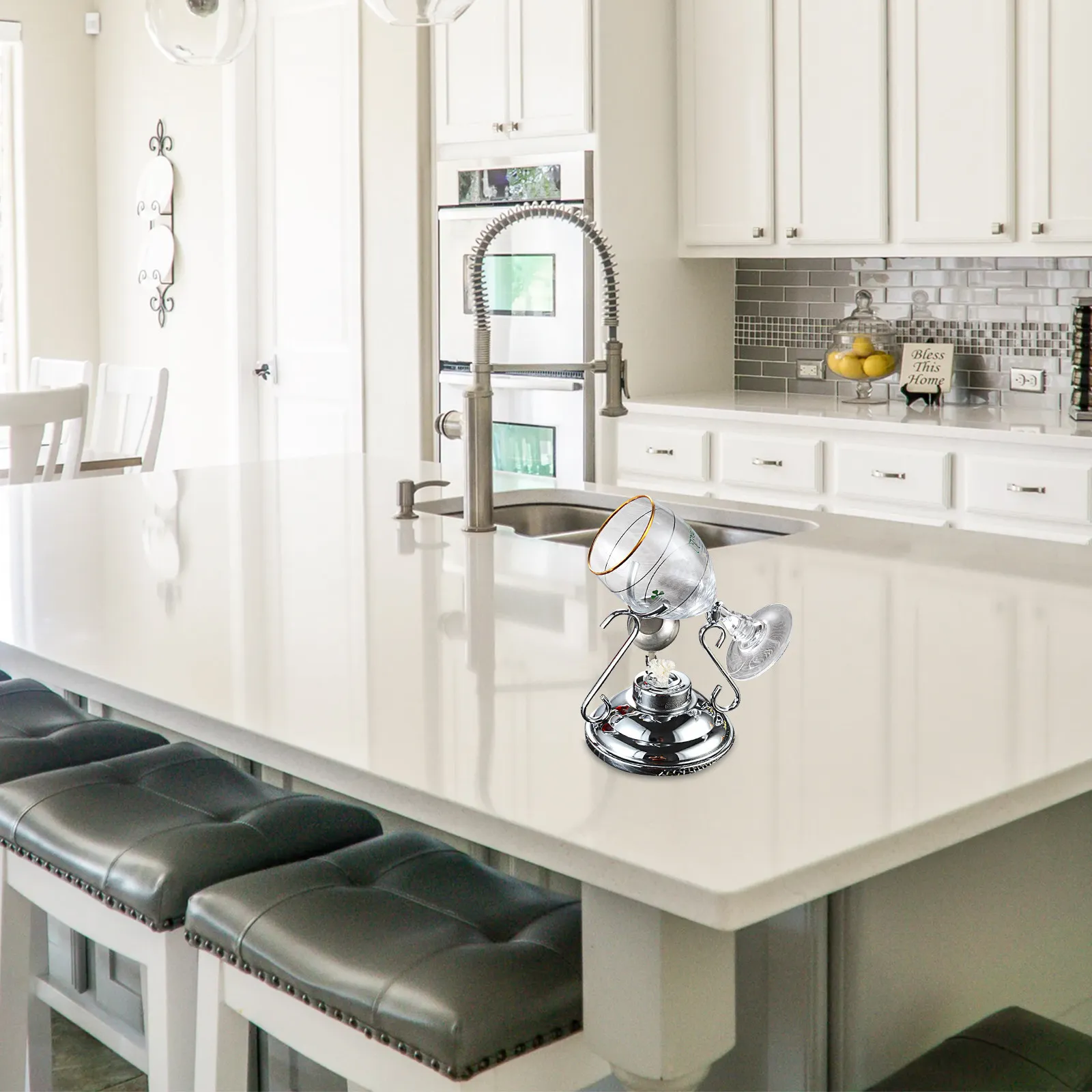 

Подставка для хранения чашек премиум-класса, металлическая подставка для демонстрации чашек на кухонной стойке, для винных бокалов, кофейных чашек, экономия места