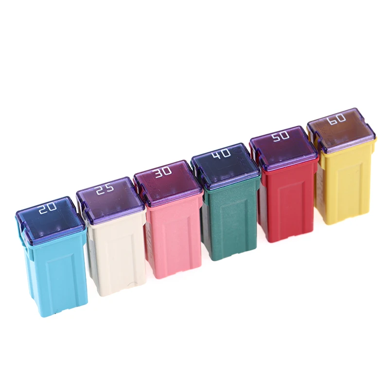 【F】مصهر مربع صغير 32V 20A 25A 30A 40A 50A60A فيوز سيارة مع صندوق بلاستيكي