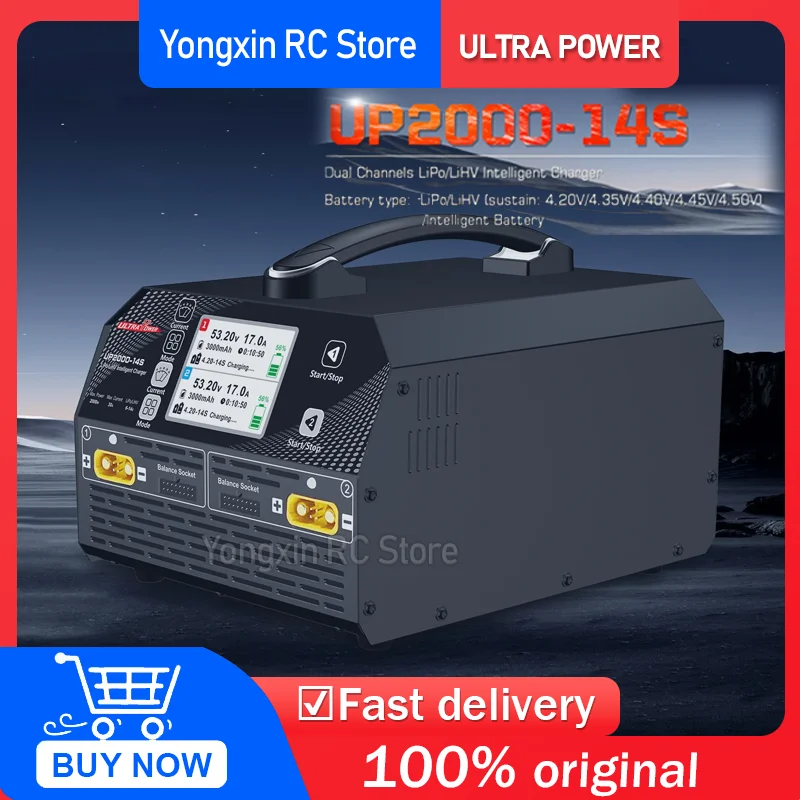 

Ultra Power UP2000 14s dual channerls LiPo/LiHV intelligent charger sustain 4.20V/4.35V/4.40V/4.45V/4.50V Intelligent Battery