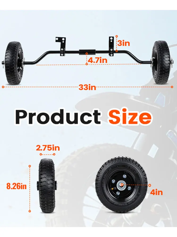 Dirt Bike Training Wheels For 49cc 50cc Universal For Razor MX125 MX350 MX400 For Yamaha PW50 TTR50 CRF50 XR50 Z50 Z50R Dirt Mini Bike Height Adjustable Sturdy Durable Heavy-Duty Build Iron view 2