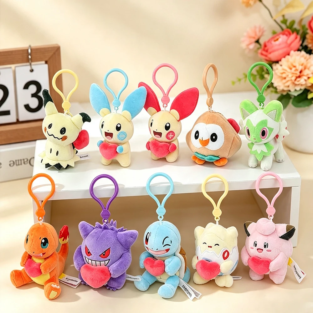 Pokemon Kuchen-Dessert Plüschtier Pikachu Gengar Sprigatito Jigglypuff Kawaii Schulranzen-Rucksack Anhänger Puppe Geschenke