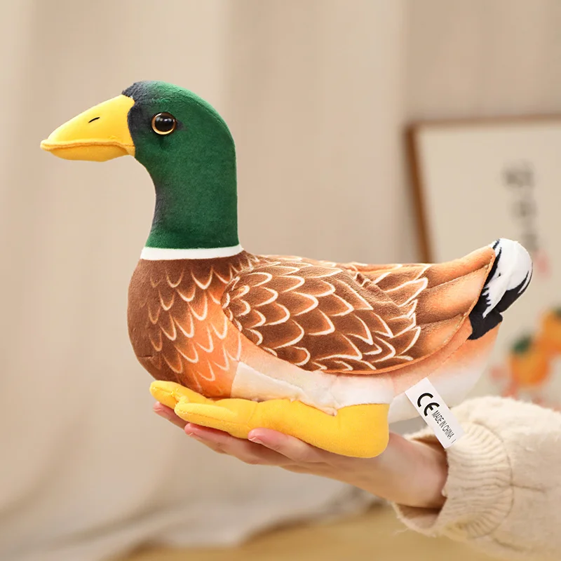 Lifelike Green Head Duck Plush Toys Pillow Kawaii Soft Big Wild Duck Cute Large Goose Stuffed Animal Mallard Plushies