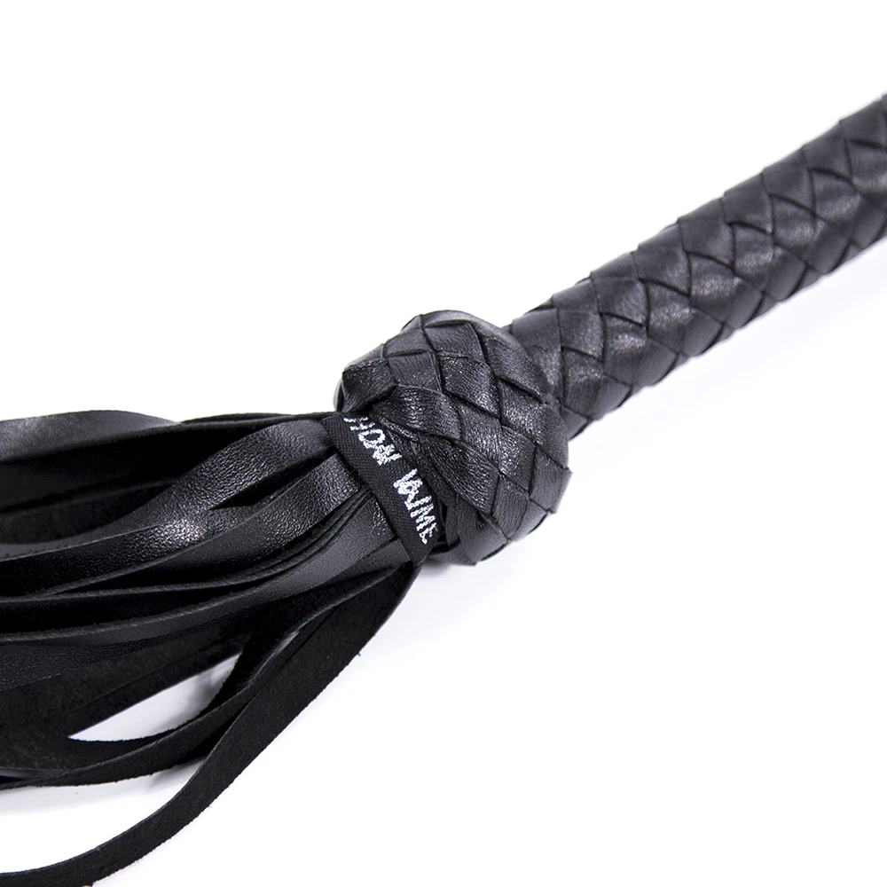 Handmade Genuine Sheepskin Leather HorseWhip,Sheepskin Suede Flogger 52CM Cowhide Horse Riding Whip Handle with Wrist Strap