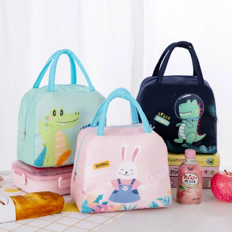 New Cartoon Lunch Bags for Children Student Portable Insulation Handbag Outdoor Picnic Storage Bags Lightweight Lunch Box حقائب