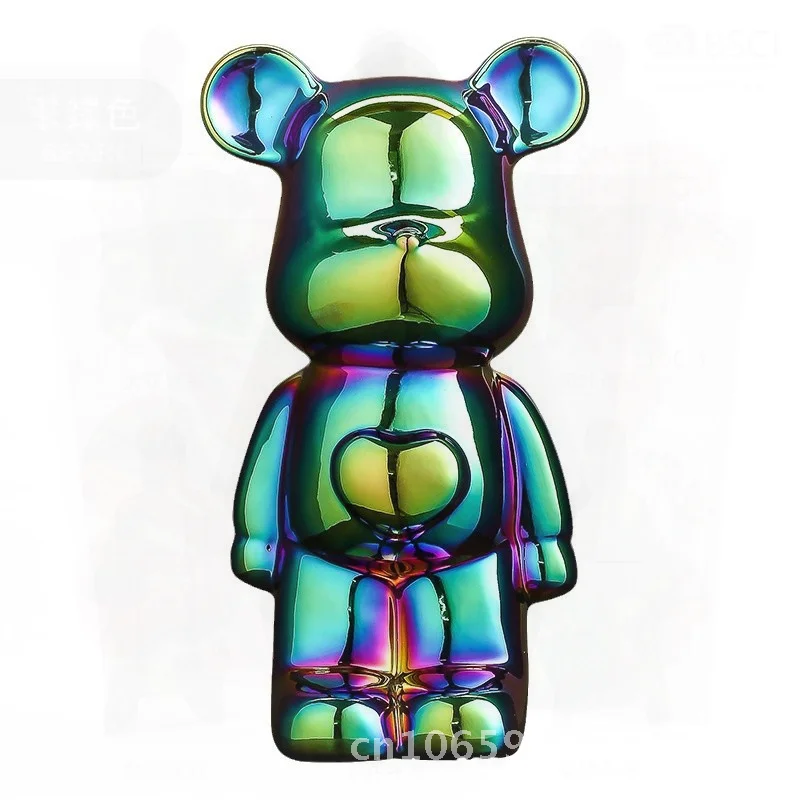 Luxury Ceramic Heart-Shaped Bear Ornaments Modern Minimalist Style High-End Home Decorations for Living Room Entrance TV Cabinet