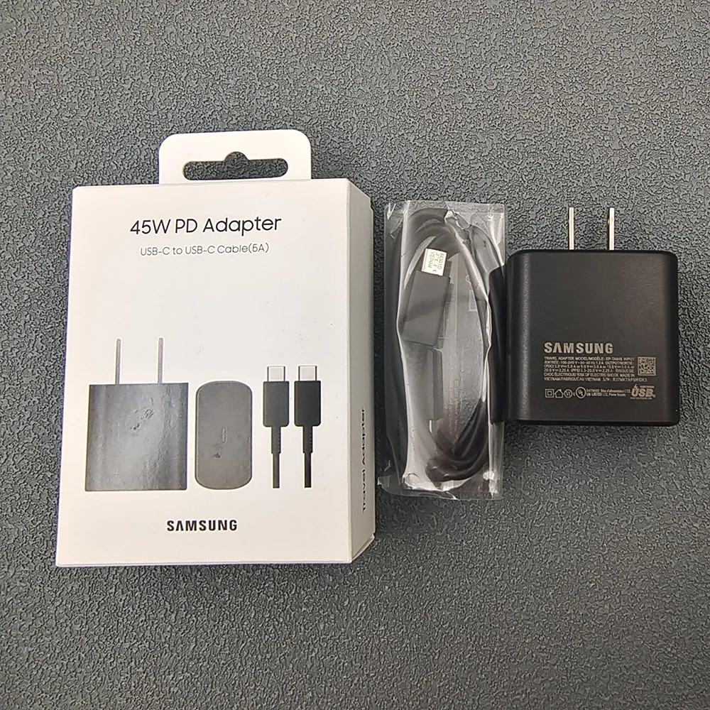 سامسونج S25 S24 FE 45 واط PD شاحن شحن سريع للغاية لهاتف جالاكسي S23 الترا بلس A56 C55 F56 M56 الاتحاد الأوروبي/الولايات المتحدة محول 5A نوع C كابل #4