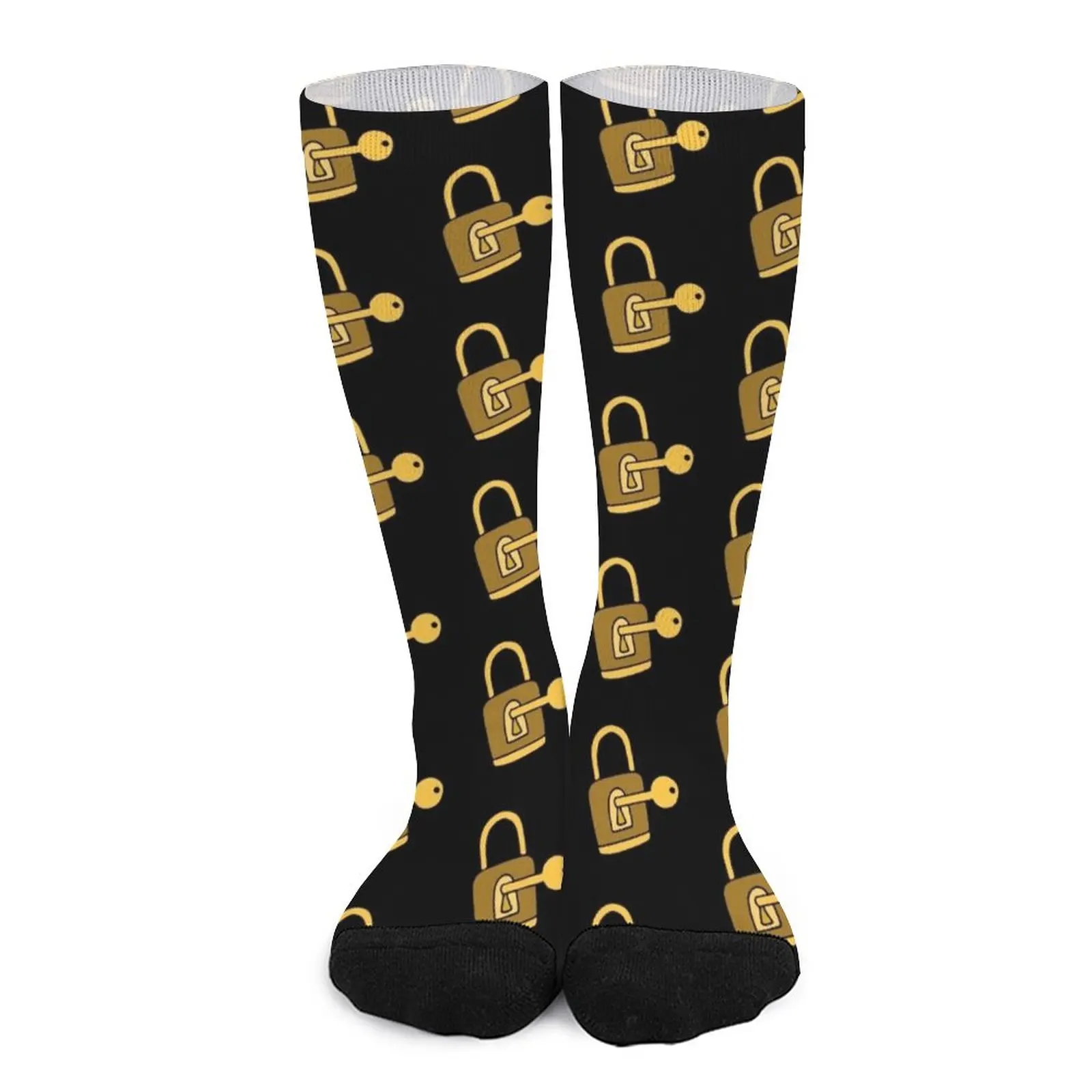 Golden Lock and Key Socks shoes Socks with print