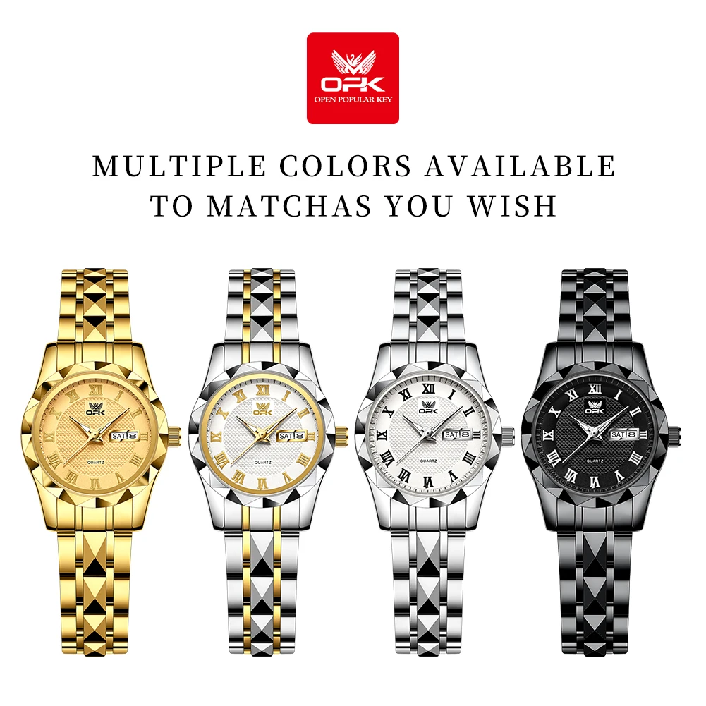 ساعة كوارتز مقاومة للماء من Opk للنساء ، متعددة الاستخدامات ، ترفيهية ، علامة تجارية ، من Opk