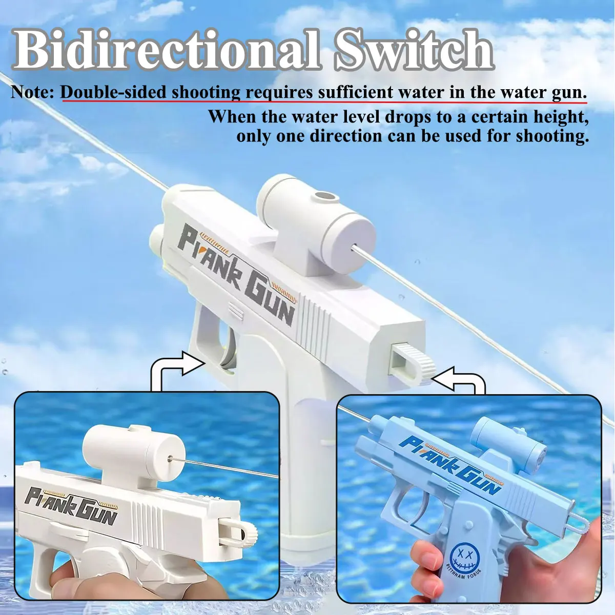 Two-Way Water Gun Prank Water Gun Toy Stress Relief Small Pistol Game Outdoor Indoor Adult Child Interaction Shoot Gift 2 Style