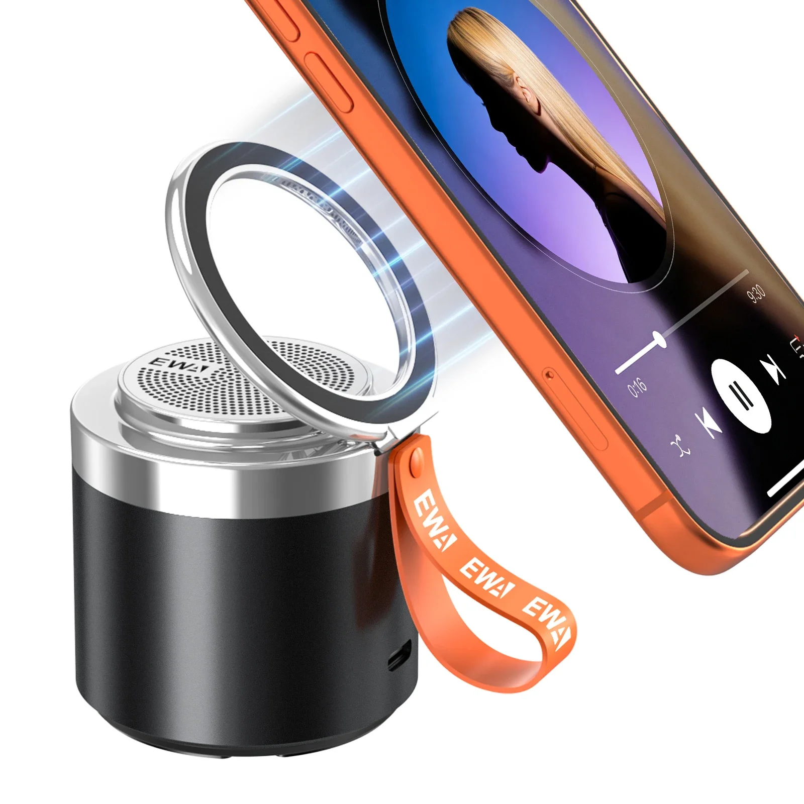 2026年新型ewa-2-in-1-マグネット式bluetoothスピーカー-アウトドア-ワイヤレス-重低音-メタル製-ポータブルスタンド-bluetooth-54-hdサウンドスピーカー