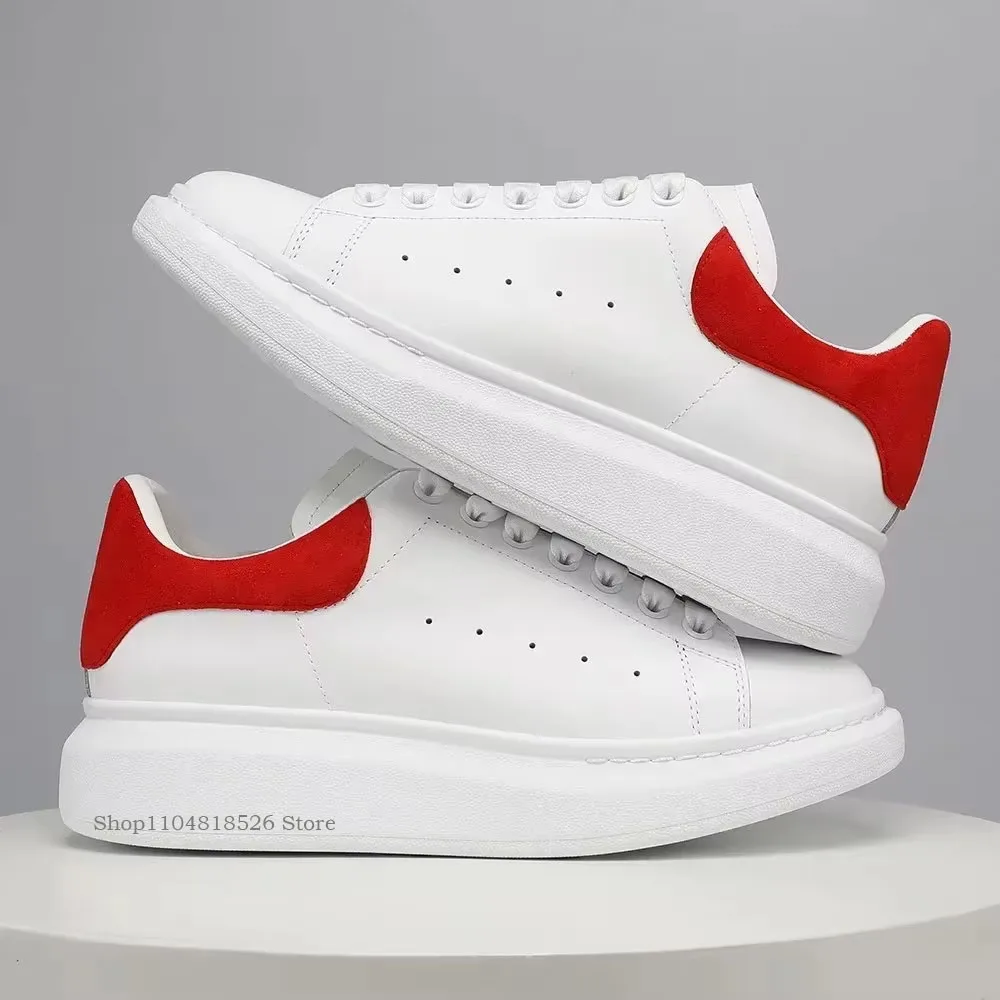 Damesflats Elegante skateboardschoenen Witte sneakers Dikke zool Binnenhoogteverhogende gevulkaniseerde schoenen voor heren en dames