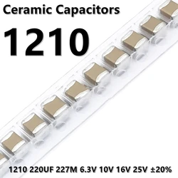 (2pcs) 1210 220UF 227M 6.3V 10V 16V 25V ±20% X5R 3225 SMD High Frequency Ceramic Capacitors