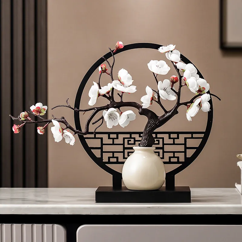 

New Chinese Style Vase Decoration, Zen Inspired Living Room, Wintersweet Entrance Decoration, Light Luxury High-end Creative