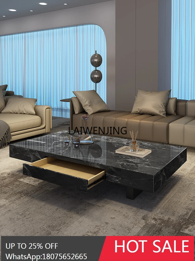 

SGF Modern Living Room Home Office Slate Minimalist Light Luxury Coffee Table with Drawer