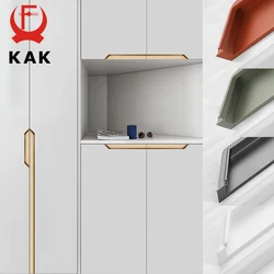 KAK Recessed Cabinet Handles Black Hidden Sliding Door Handle Slotted Cupboard Door Pulls Long Furniture Handle Door Hardware