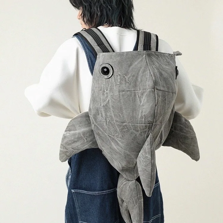 Backpack shark bag large capacity funny backpack unisex street trendy backpack