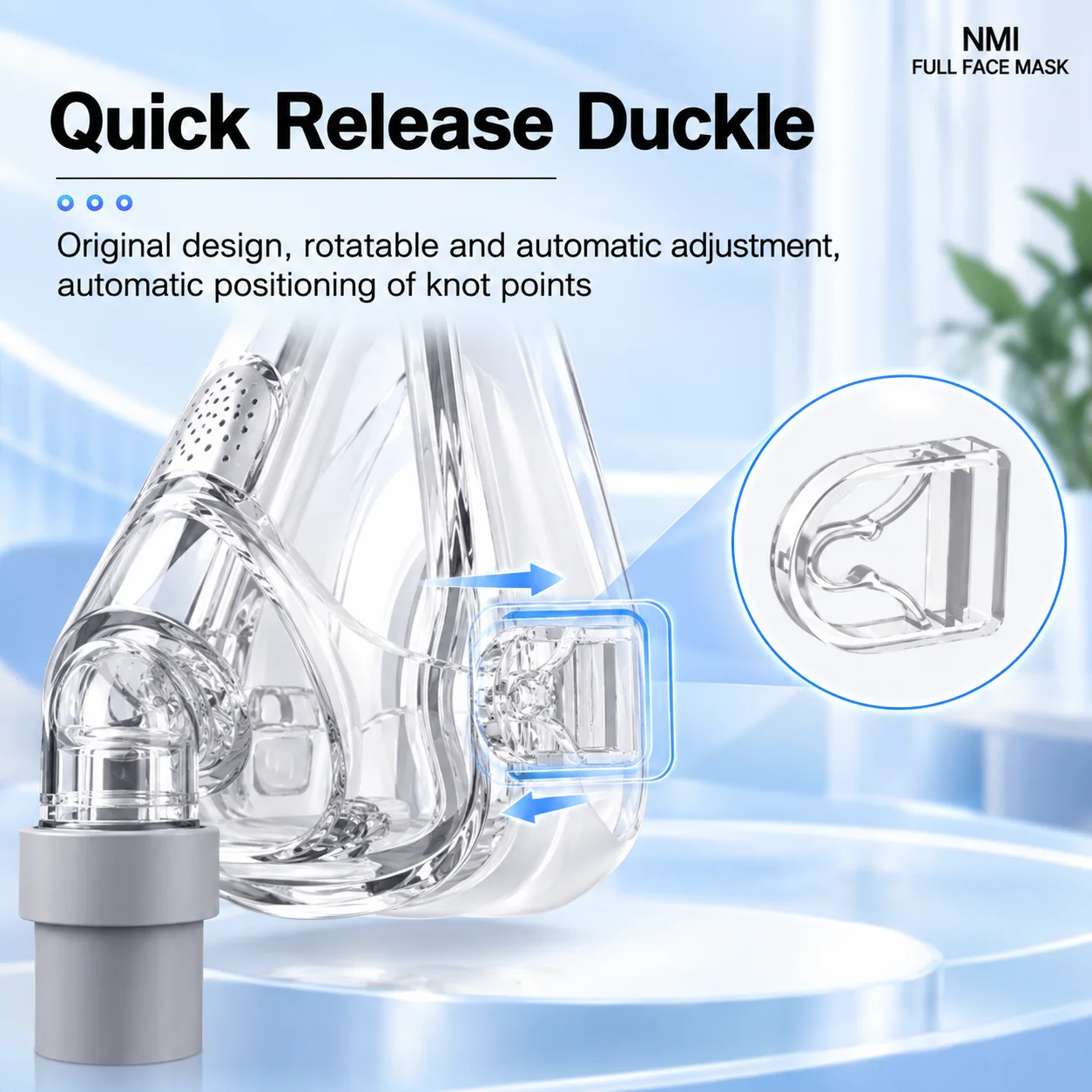 Resoxy NMI CPAP Vollgesichtsmaske Doppelschichtige Silikonpolsterung Leiser Auspuff Komfortables Kopfband für Schlaf, Schnarchen und Apnoe – Detail 12