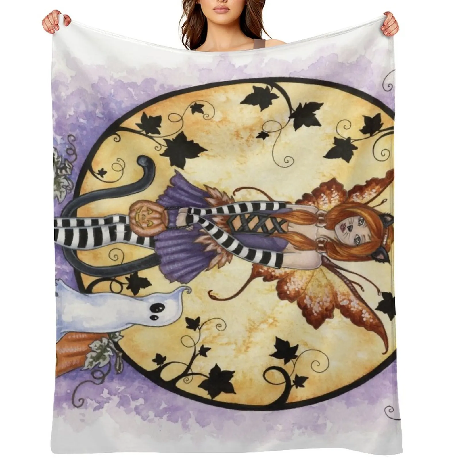 

Kitty Costume Throw Blanket Plaid on the sofa anime Blankets Sofas Of Decoration Sofa Blankets